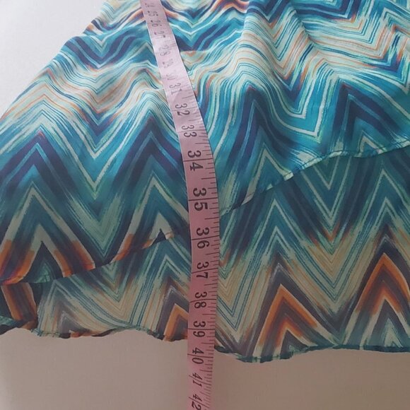 Rue21 Chiffon Sleeveless 2Step Sling Dress Size M Aqua/blue Print. 🌴 - Picture 5 of 7